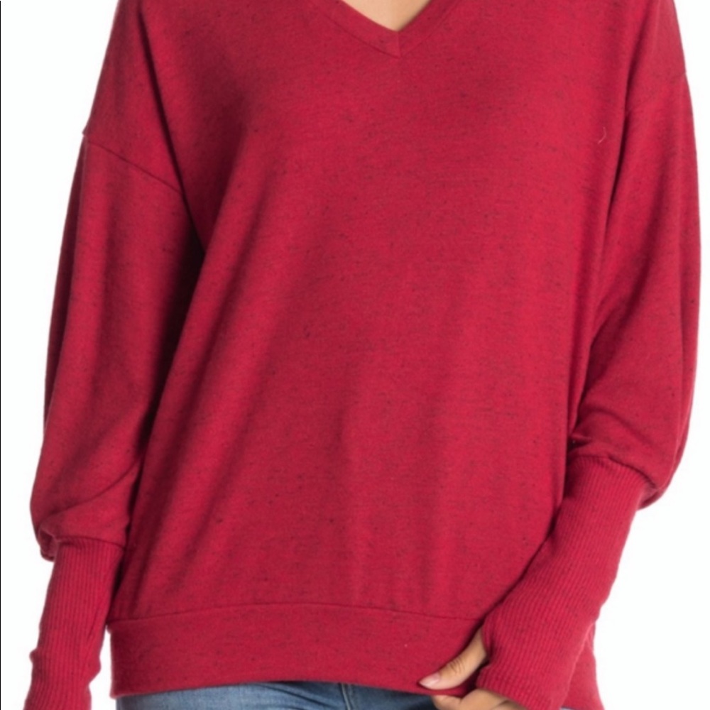 Michael stars red donegal sweater v neck